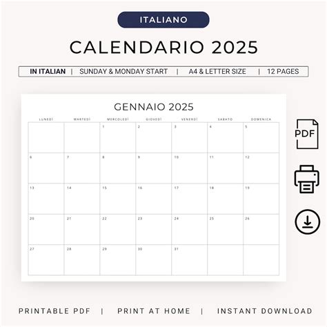 2025 Calendario 2025 Calendario In Italiano Stampabile 2025 Italian