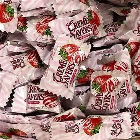 Strawberry Creme Savers Hard Cnady Bulk 1LB Bag of Cream Saver Candy, Strawberry Cream Savers ...