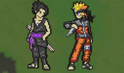 Sasuke and Naruto pixelart Minecraft Map