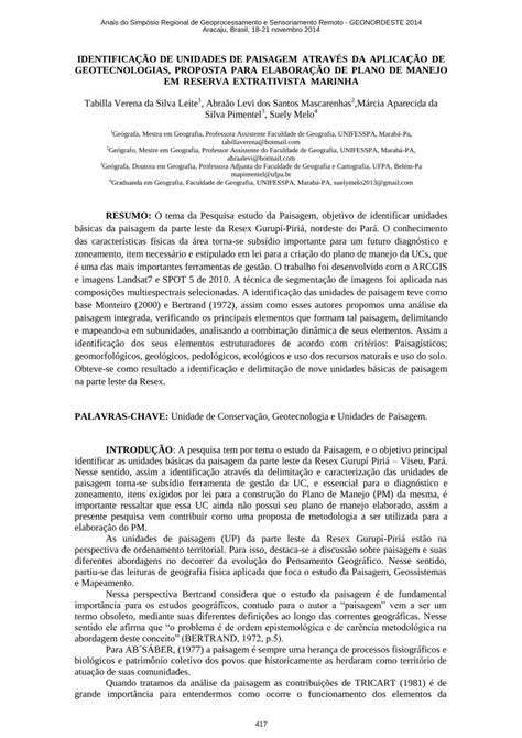 Pdf Modelo De Resumo Expandido Para Submiss O Ao Vi Identifica O