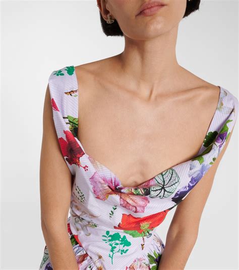 Sunday Floral Cotton Corset Dress In White Vivienne Westwood Mytheresa