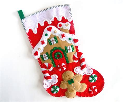 Bucilla Christmas Stocking Finished Gingerbread House Etsy