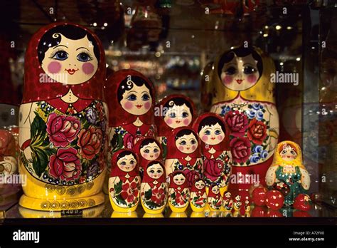 Russian Doll Shop Window Display Prague Czech Republic Stock Photo Alamy
