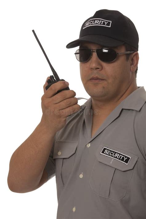 Security Guard Talking Walkie Talkie Stock Photo Image Of Security