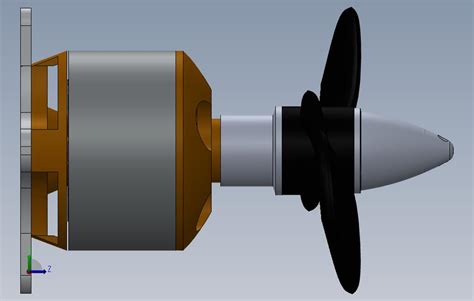 无刷直流电动机和螺旋桨 Solidworks 2018 模型图纸免费下载 懒石网