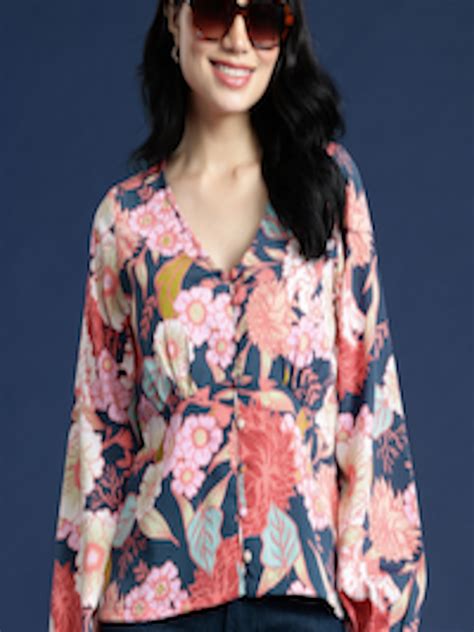 Buy Mast And Harbour Floral Printed Puff Sleeves Empire Top Tops For Women 23834906 Myntra