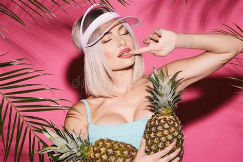 Beautiful Girl With Nude Make Up And Naked Shoulders At Studio Background Invisible Eye Patches