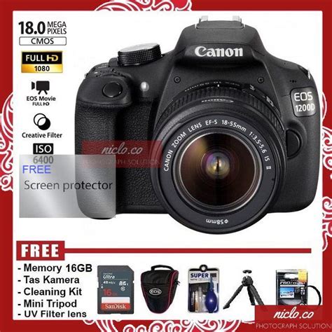 Jual NEW KAMERA CANON EOS 1200D LENSA KIT 18 55MM IS GARANSI 1