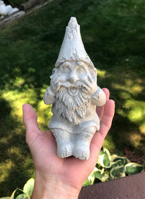 Cement Garden Gnome Gnome Statue Concrete Gnome Garden Decor Small