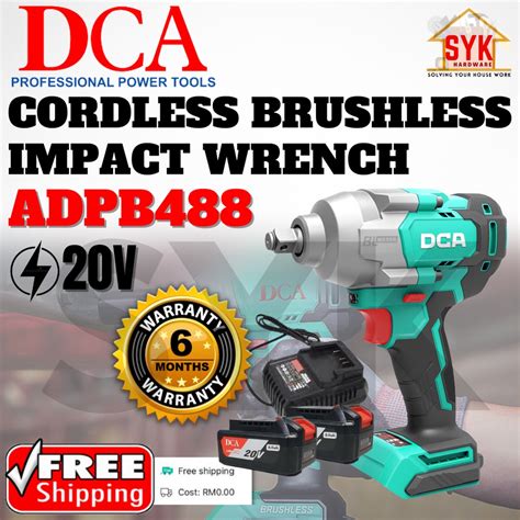 Free Shipping Syk Dca Adpb488 20v Cordless Brushless Impact Wrench