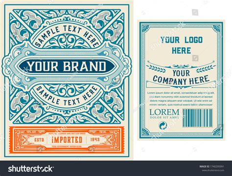 Vintage Gin Label Vector Layered Stock Vector Royalty Free