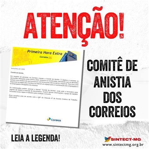 SINTECT MG COMITÊ DE ANISTIA DOS CORREIOS