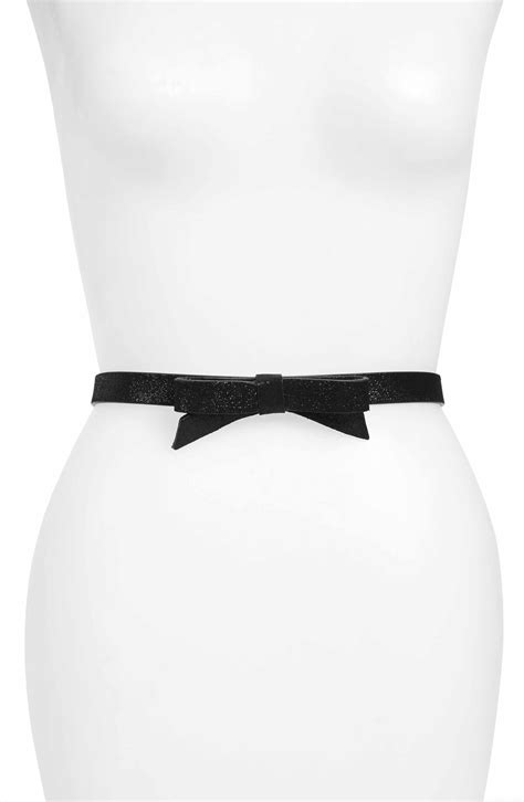 Main Image Kate Spade New York Classic Sparkle Bow Suede Belt Retro