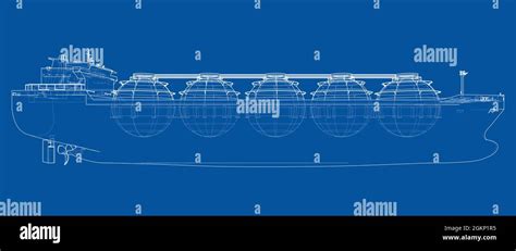 Large Gas Tanker Or Lng Carrier Vector Stock Vector Image Art Alamy