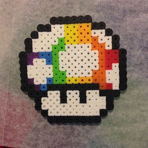 Rainbow Mushroom Perler Beads By Doctor Perler Perler Bead Art