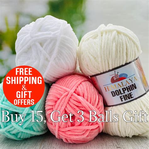 Soft Amigurumi Velvet Yarns, Himalaya Dolphin Fine Baby Yarn, Chenille ...