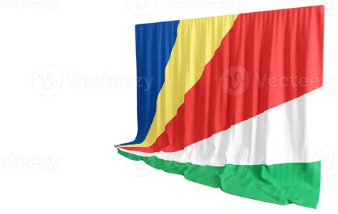 Seychelles Flag Curtain In 3D Rendering Called Flag Of Seychelles