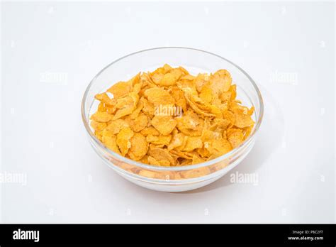 Cornflakes In White Background Stock Photo Alamy
