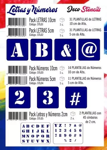 Juego Stencil Plantillas Abecedario Letras Y Numeros Cm En Venta En