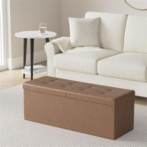 Latitude Run® 43 Inches Folding Storage Ottoman Bench With Flipping Lid