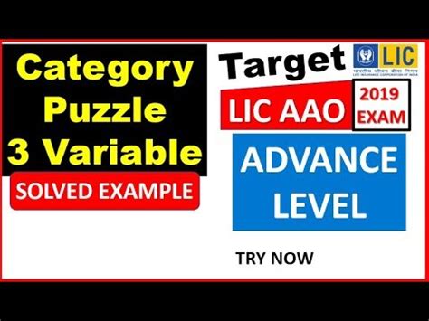 Category Based Puzzle With Variable Lic Aao Sbi Po Exam By