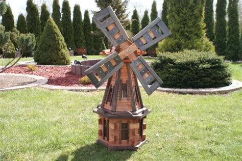 GRAND MOULIN À vent en bois pour jardin 100 cm 235 cm Moulins à vent