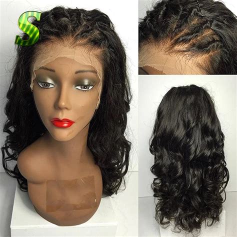 7a Peruvian Full Lace Wig Virgin Hair Body Wave Lace Front Wigs Natural Color Glueless Full Lace