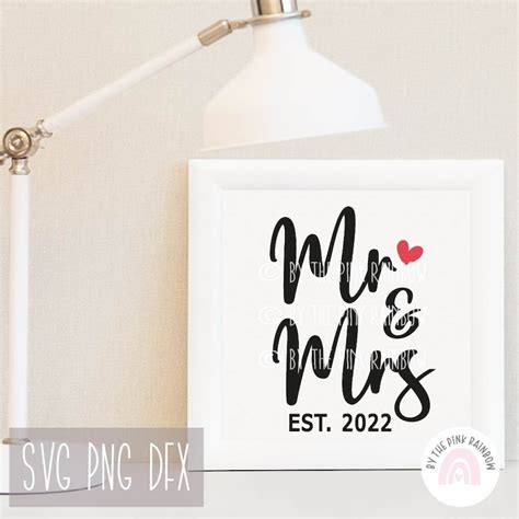 Mr And Mrs Est Svg Wedding Svg Wedding Cut File Etsy Denmark