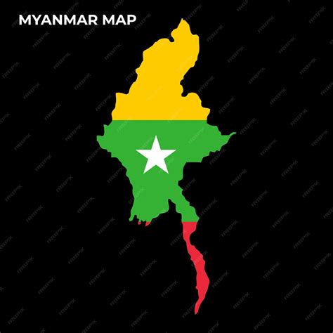 Premium Vector Myanmar National Flag Map Design Illustration Of