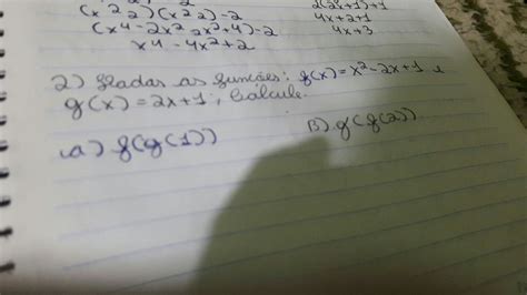 Dadas As Funções F × X² 2× 1 E G × 2× 1 A F G 1 B G F 2