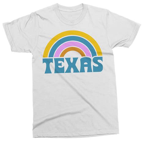 Camisa De Texas Camiseta Tx Vintage Texas Camisa Rainbow Etsy