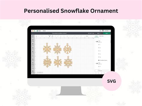 Personalised Snowflake Ornament Svg Bundle Christmas Snowflakes Decoration Svg Christmas