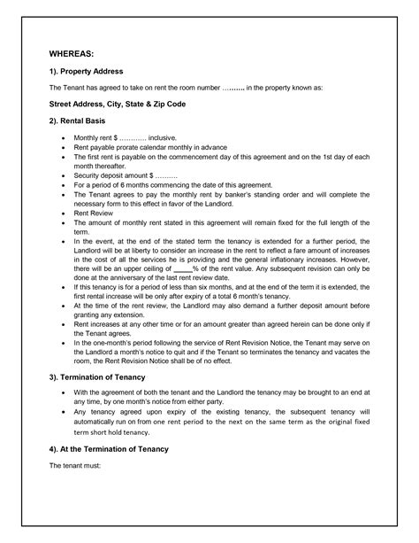 Tenancy Agreement Template