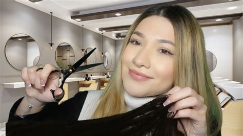 Asmr Hair Cutting Salon 💇🏻‍♀️ Hair Cutting Scalp Massage Soft