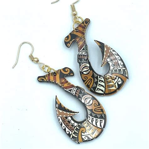 Hawaiian Tapa Earrings Etsy