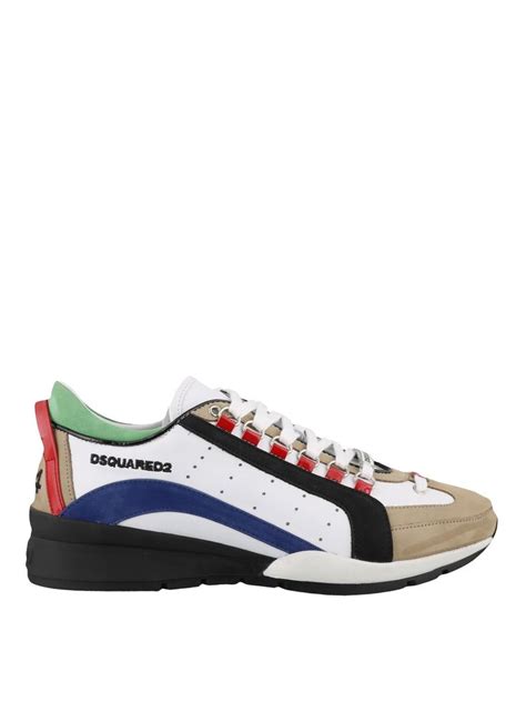 Dsquared2 551 Patent Leather Detail Sneakers Dsquared2 Shoes Leather