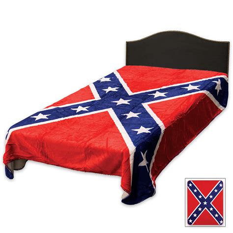 Confederate Rebel Flag Sherpa Throw Blanket Knives