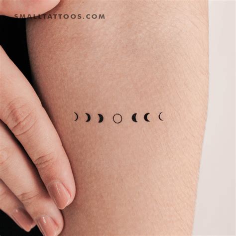 Moon Phases Temporary Tattoo Set Of 3 Small Tattoos