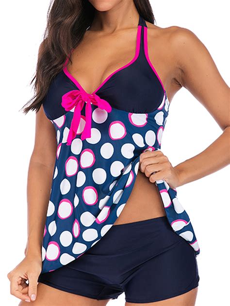 Sexy Dance Plus Size M Xxl Women Tankini Set Swimdress Shorts