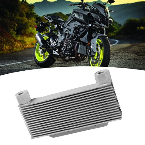 Silver Aluminum Alloy Engine Oil Cooler Radiator 15 Rows Motorcycle