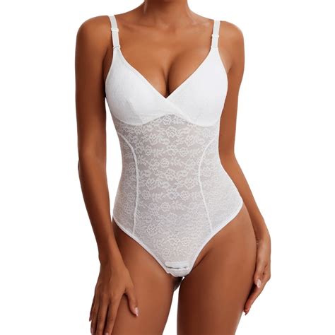 Joyshaper Shapewear Bodysuit For Women With Bra Tummy Control Thong Body Shaper Sexy Lace Fajas