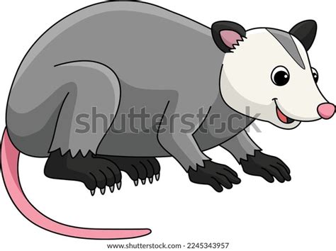 Opossum Animal Cartoon Colored Clipart Stock Vector (Royalty Free ...