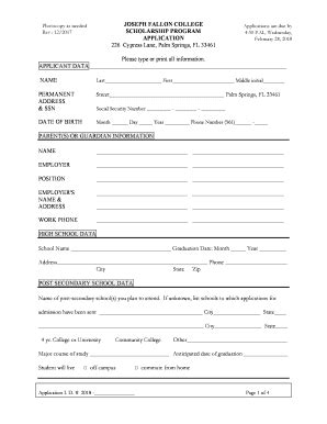 Fillable Online JOSEPH FALLON COLLEGE Photocopy As Needed Applications