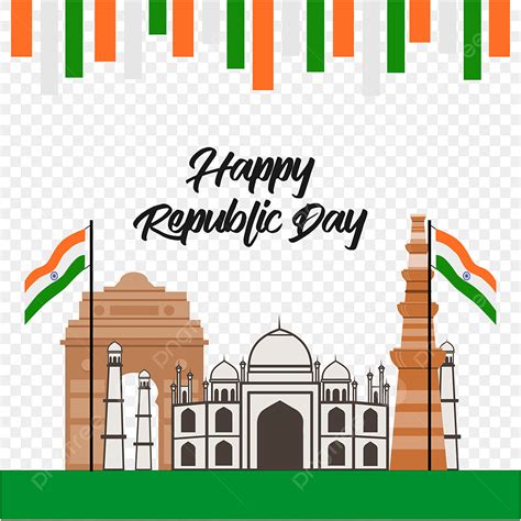 India Republic Day Vector Art PNG Republic Day India With Gate Taj