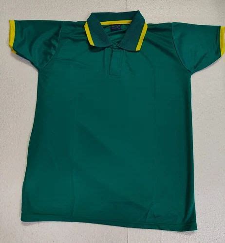 Men Dark Green Plain Cotton T Shirt Polo Neck At Rs 150 Piece In