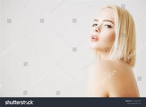 Closeup Portrait Beautiful Blonde Woman Nude Stock Photo 1172301877