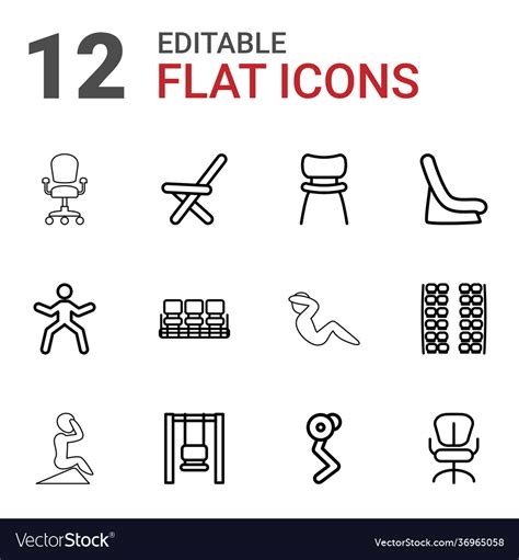 Sit icons Royalty Free Vector Image - VectorStock