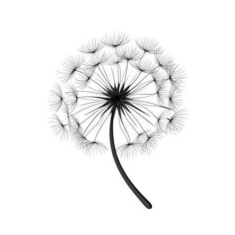 Black And White Vector Drawing Of A Dandelion Leaf | Premium AI ...