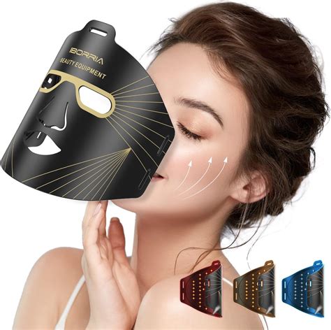 Iborria Led Face Mask Light Therapy Near Infrared Red Light Therapy For Face Flexible Silicone