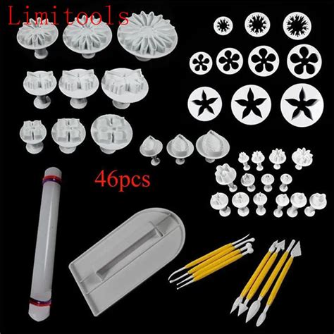 46pc/set Cake Baking Tools Fondant Decorating Modelling Tool Cake ...